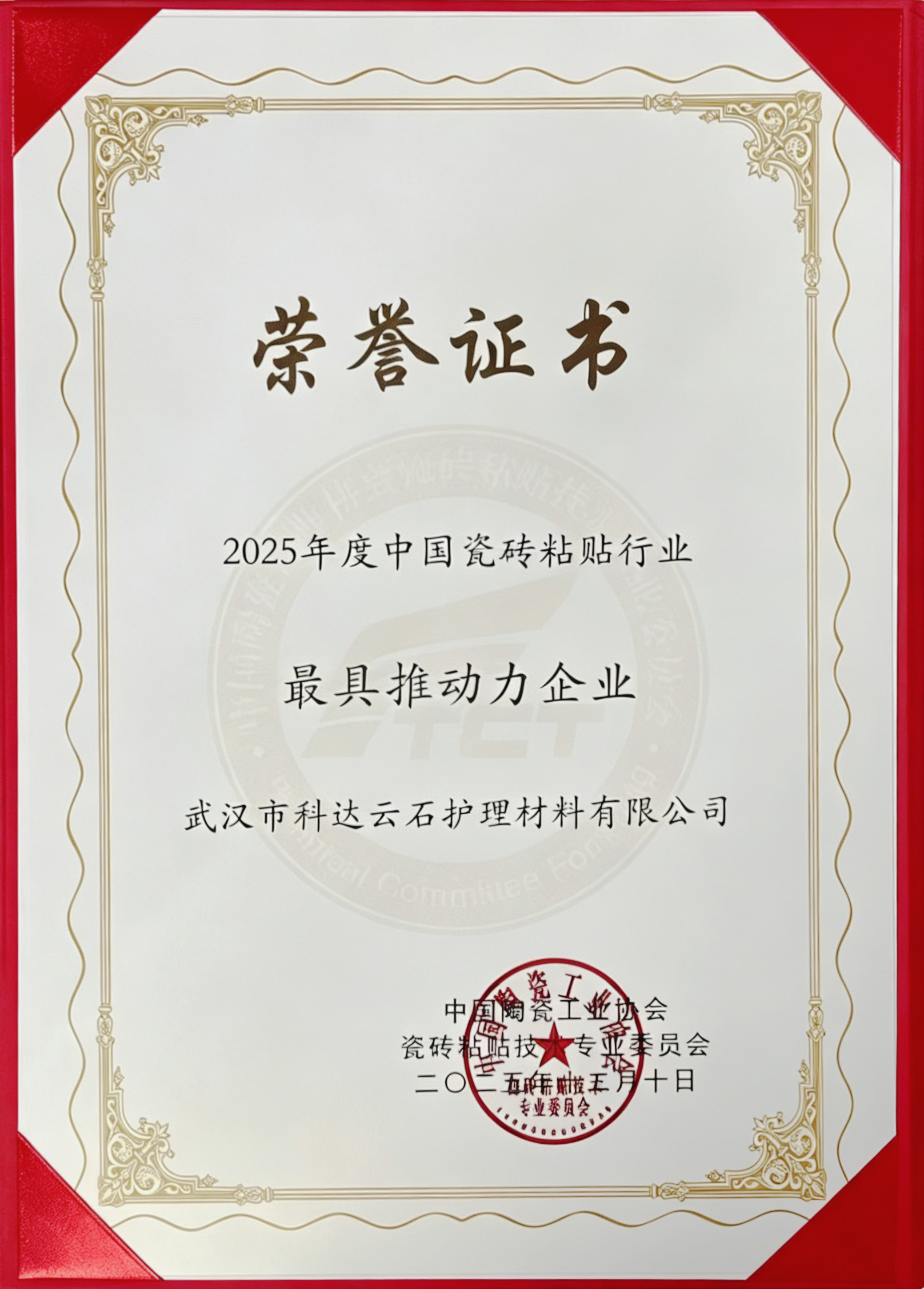 2025年度中国瓷砖粘贴行业最具推动力企业